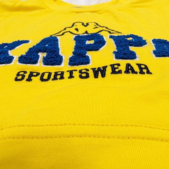 Kappa Unisex Crew Neck Yellow Pullover Loopknit with logo Sweatshirt for 7Y NWOT - Picture 3 of 8